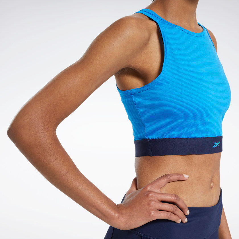 CropTank Reebok Mesh Lisa Azul