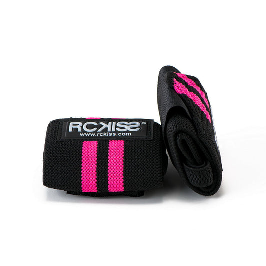 Muñequera Rckiss Elástica Negro/Rosa