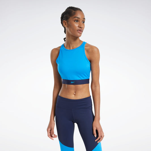 CropTank Reebok Mesh Lisa Azul