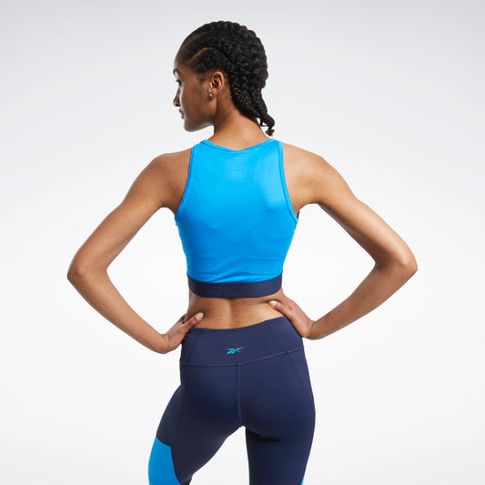 CropTank Reebok Mesh Lisa Azul
