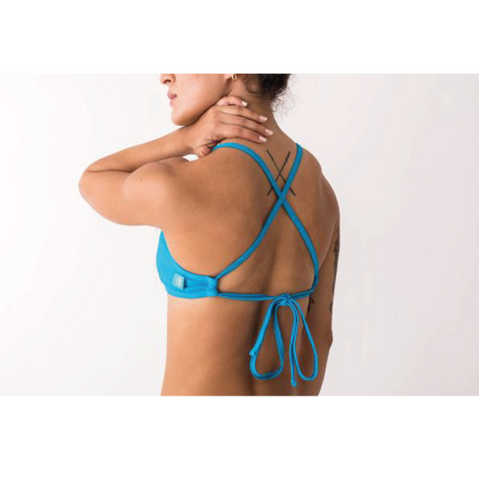 Traje de Baño Swimsey Top tres franjas Turquesa/Bacalar